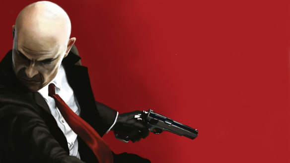 Hitman Absolution bald guns red back